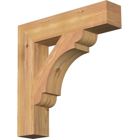 Ekena Millwork Olympic Block Smooth Bracket, Western Red Cedar, 3 1/2"W x 18"D x 18"H BKT04X18X18OLY05SWR